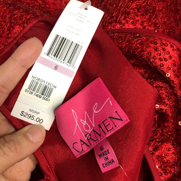 Nordstrom Love Carmen Red Sequin Cocktail Bubble - Picture 5 of 6
